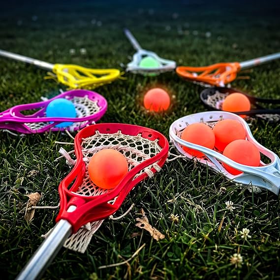 12 Pack Glow in Dark Practice Lacrosse Ball, Orange, Blue, Green, Round