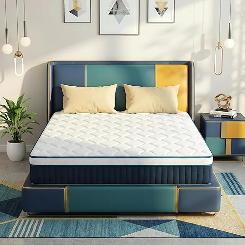 Full Size Mattress 12 - Inch - CFR 1633 Compliant - Medium Firm Hybrid for Pressure Relief - Breathable Memory Foam & Supportive Springs - CertiPUR-US Certified