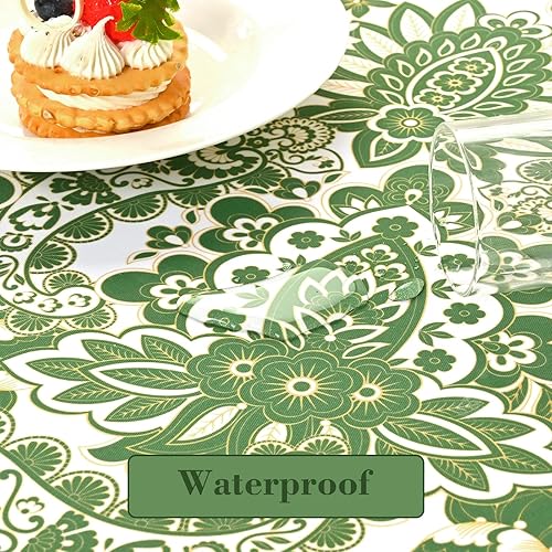 Vista 30 de Yinhua Mantel rectangular azul y blanco de 60 x 84 pulgadas, manteles para mesas rectangulares de 6 pies, mantel al aire libre para fiestas, mantel