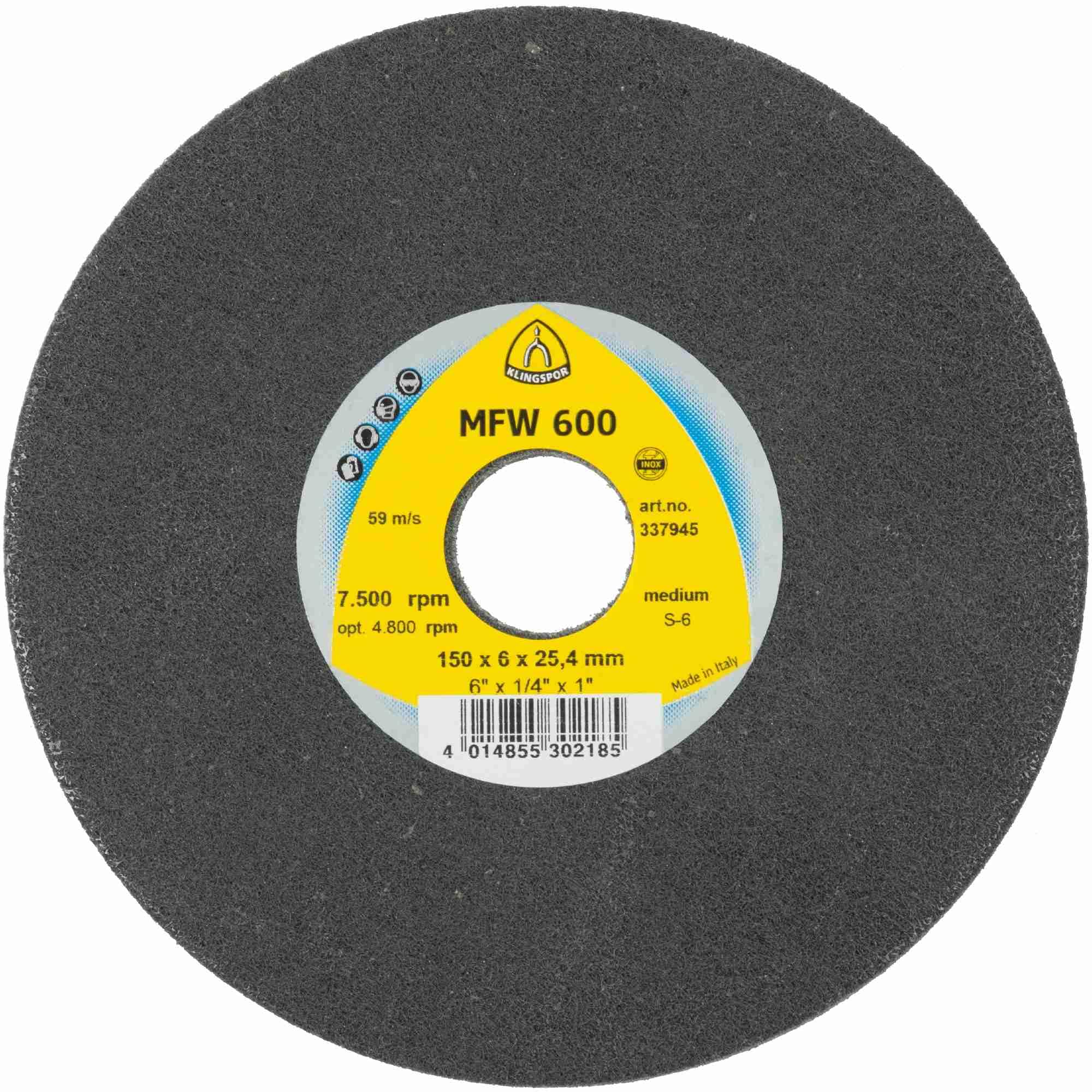 5 x Dischi compatti Klingspor MFW 600, 125 x 6 x 22 mm carburo di silicio Fine Art.: 342237