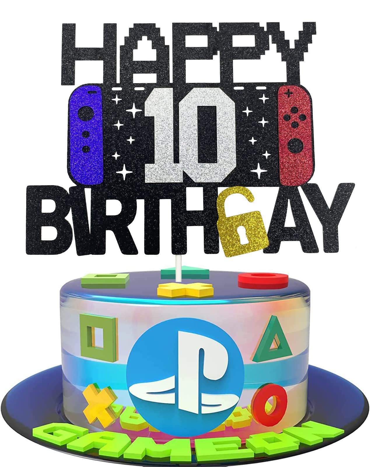 Decorazioni Torta Compleanno 10 Anni - Topper Per Torta, Tema Bambini - Foto 6