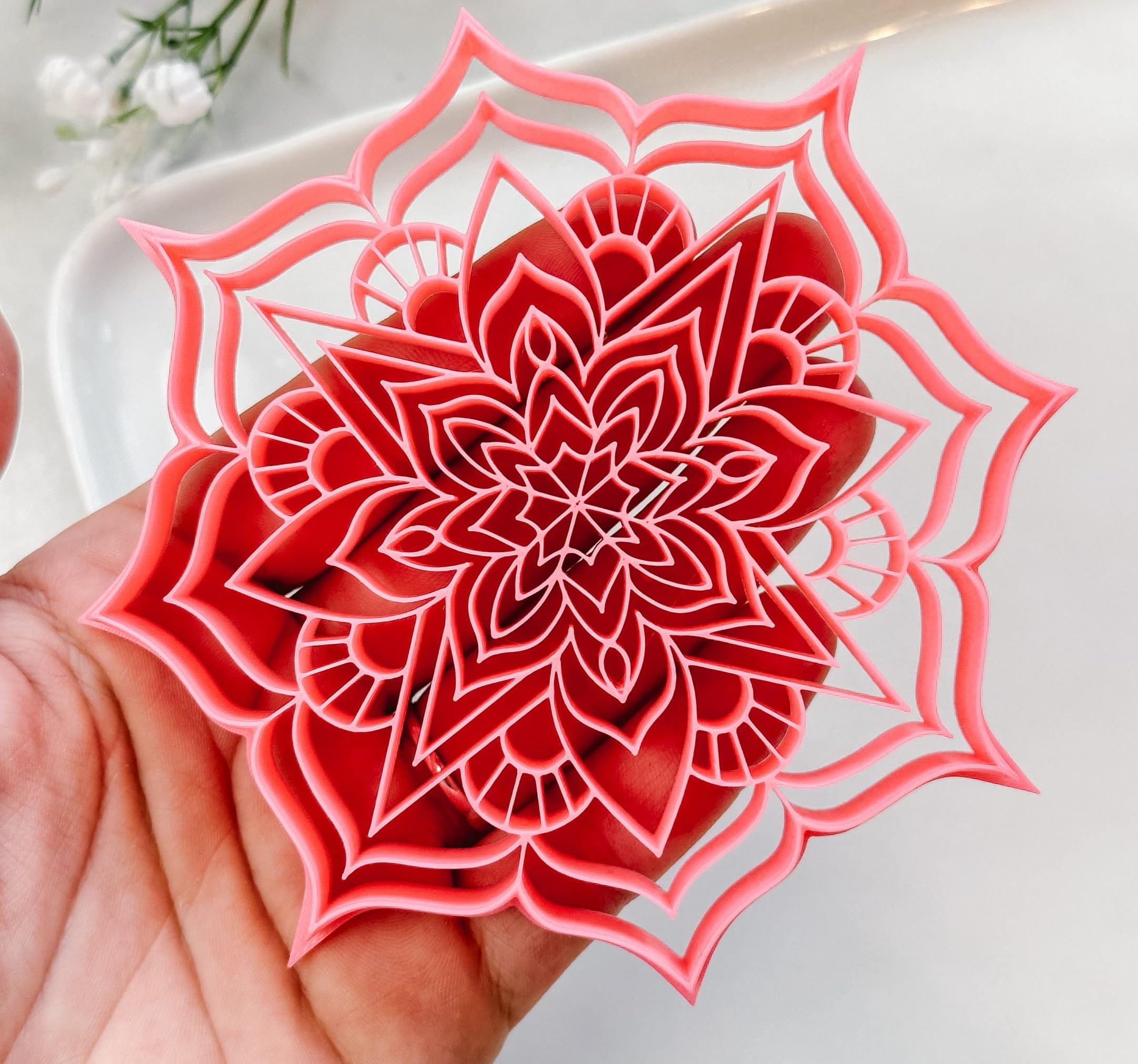 Mandala 2 Trinket Dish Clay Cutter, Ring Dish Clay Cutter, JWELLERY Dish Clay Cutter. Home Decor, Fridge Magnet, DIY KIT. Size:Mentioned in Images.(Color May Vary)-image-27