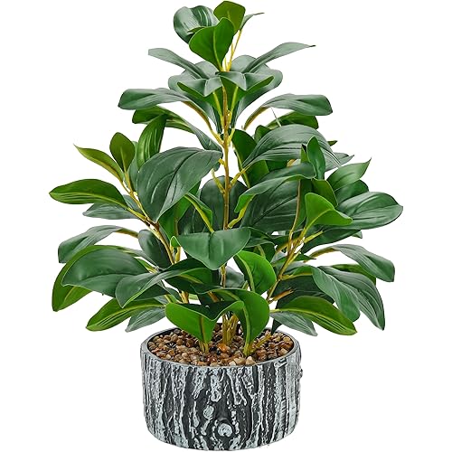 Der Rose Fake Plants Artificial Plants Indoor with Black and White Striped Pots for Room Home Bathroom Bedroom Kitchen Decor