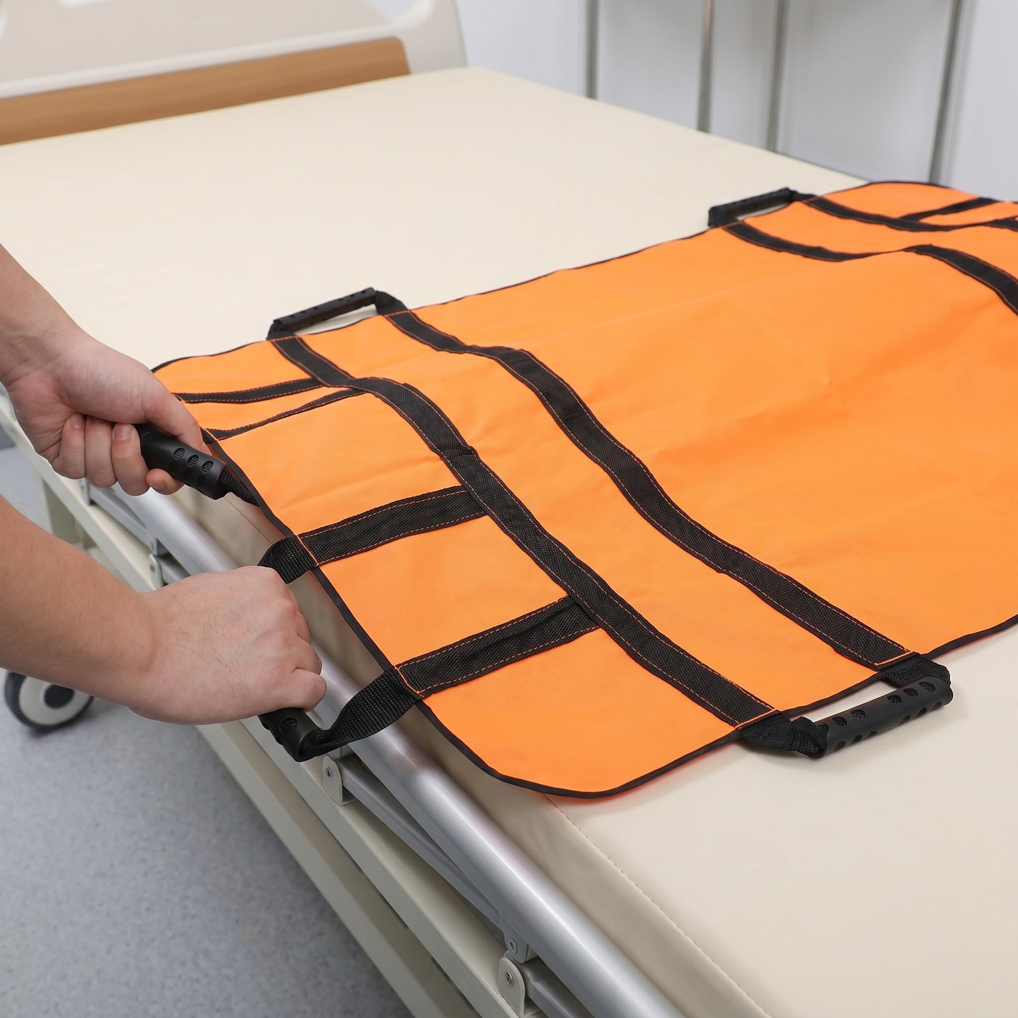 Lurrose Colchoneta Plegable para posicionamiento en Cama - Sábanas de Transferencia con 8 Asas reforzadas - Sábanas de Arrastre para Pacientes Ancianos postrados en Cama, para Uso hospitalario y