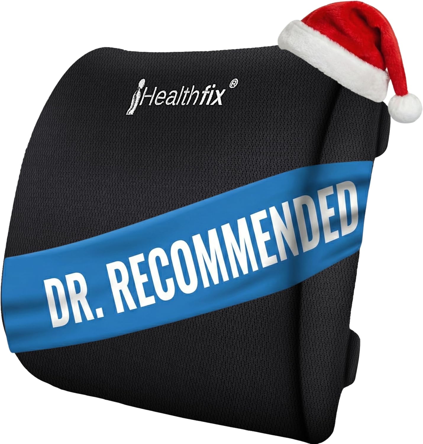 Healthfix® Ergonomic Lumbar Support Pillow – Expertly Designed in Germany – Improves Posture & Relieves Back Pain – Memory Foam Back Cushion for Office Chair & Couch - Medium (130–200 lbs)