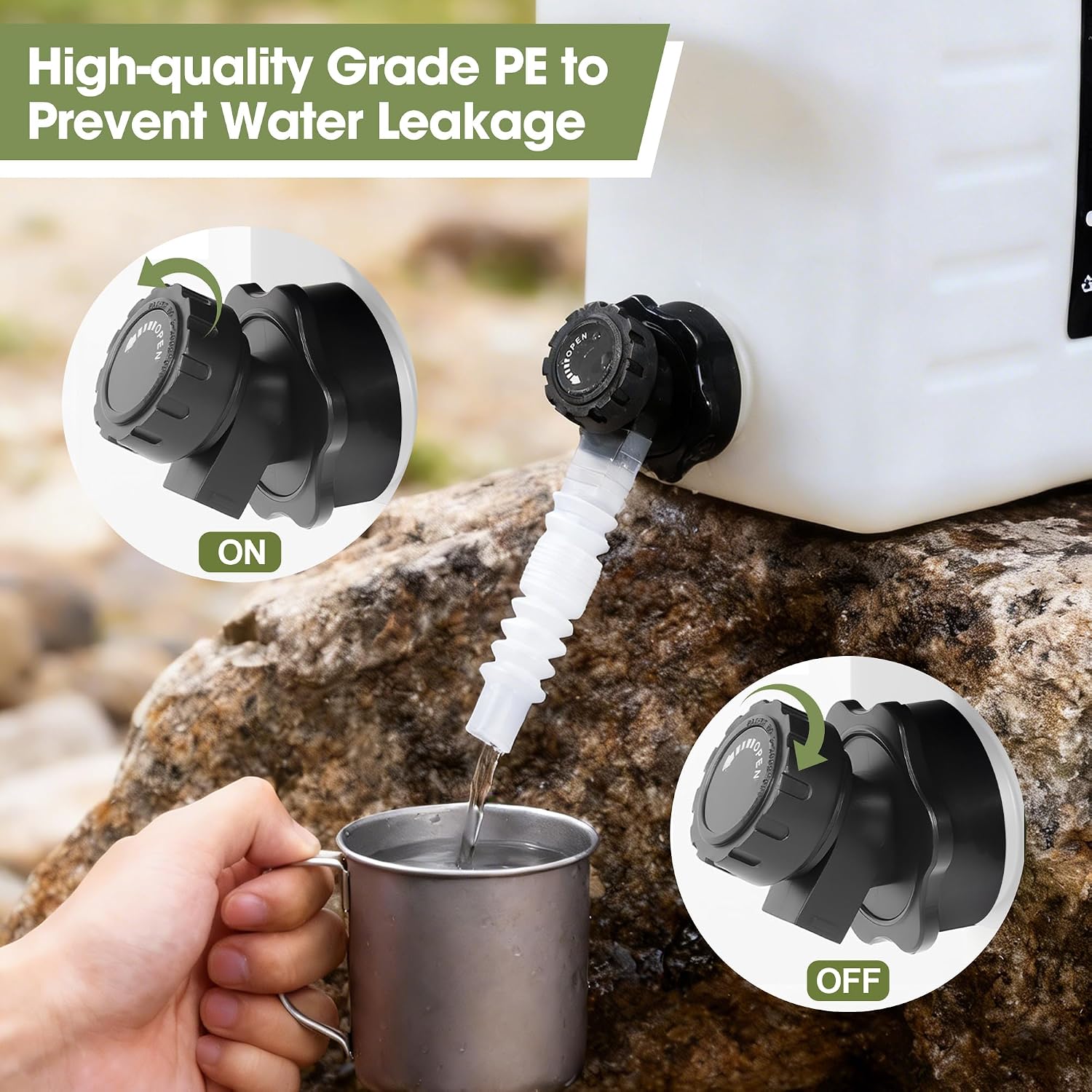 3.2 Gallon Water Jug, Portable Camping Water Jug Dispenser with Spigot, Leak-Proof Water Storage Containers for Camping, Outdoor, Hiking, Picnic, RV, BPA Free Emergency Water Tank, White