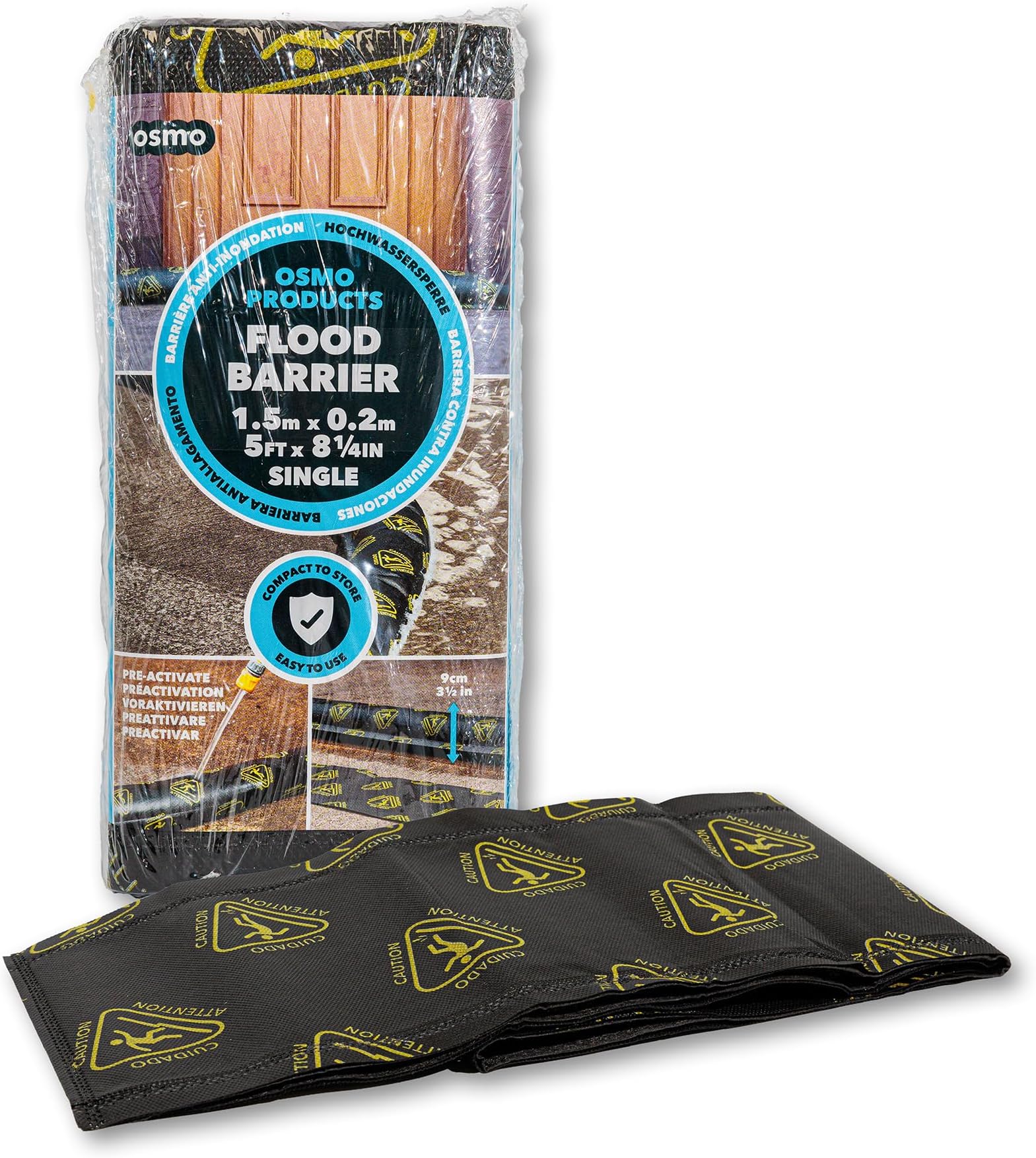 Osmo 1.5 m Flood Barrier - Activated by Water, Alternative to Sand Bags, 5ft Long