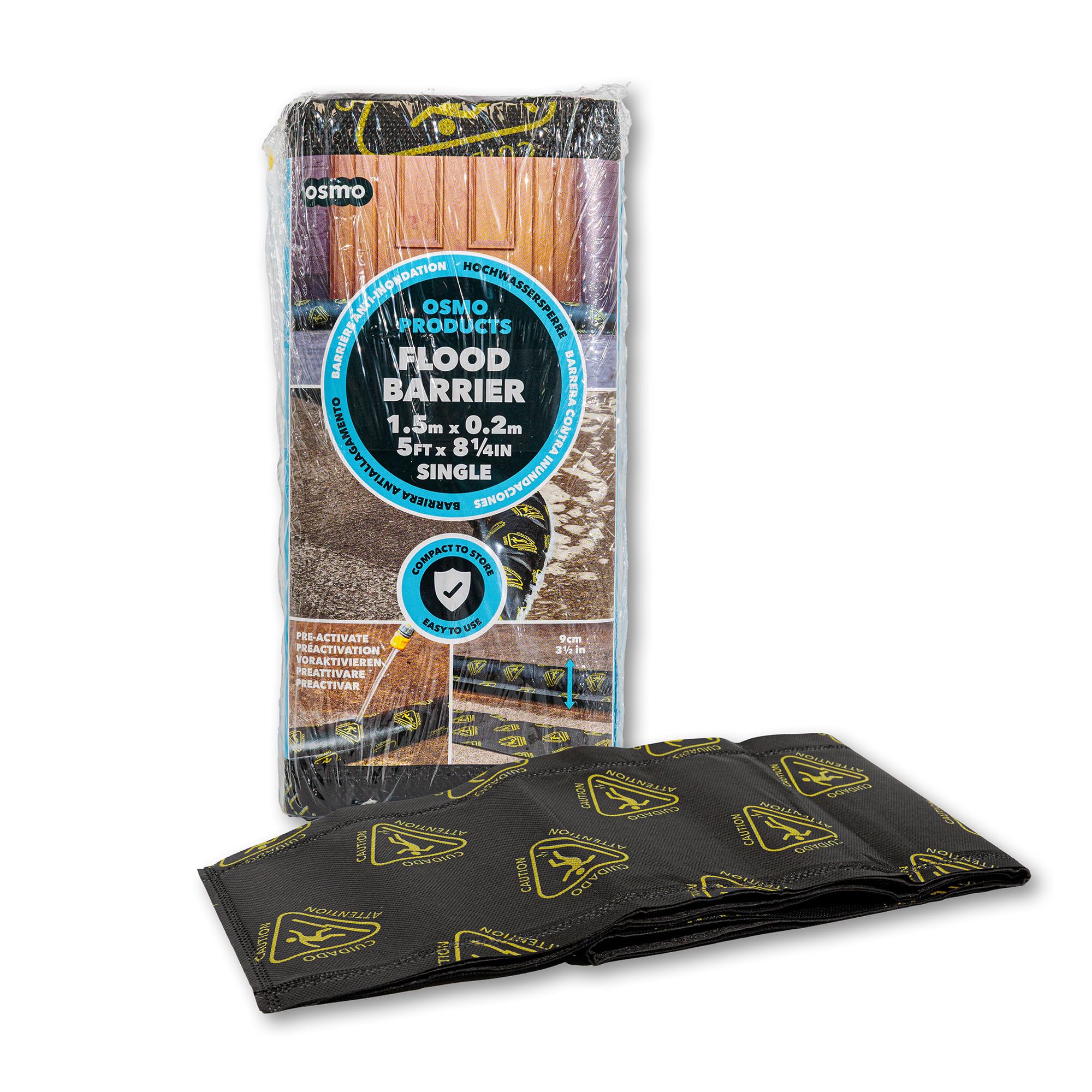 Osmo 1.5 m Flood Barrier - Activated by Water, Alternative to Sand Bags, 5ft Long