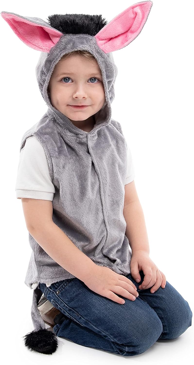 Little Adventures Animal Vest Costumes Dress Ups - Machine Washable Child Pretend Party and Nativity Outfits (Donkey, Age 8-12) - Image 2