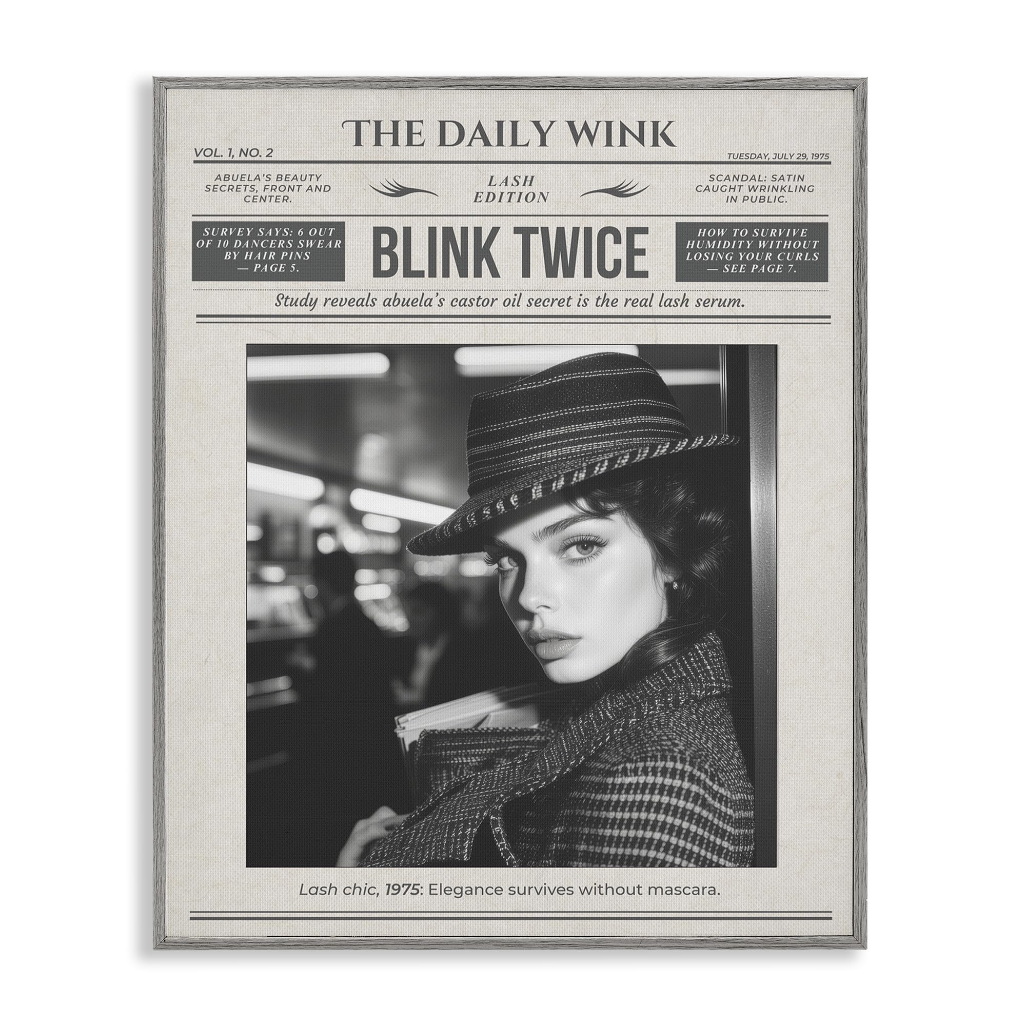 The Daily Wink Magazine affiche encadrée blanche décoration murale chambre styliste 50x40cm