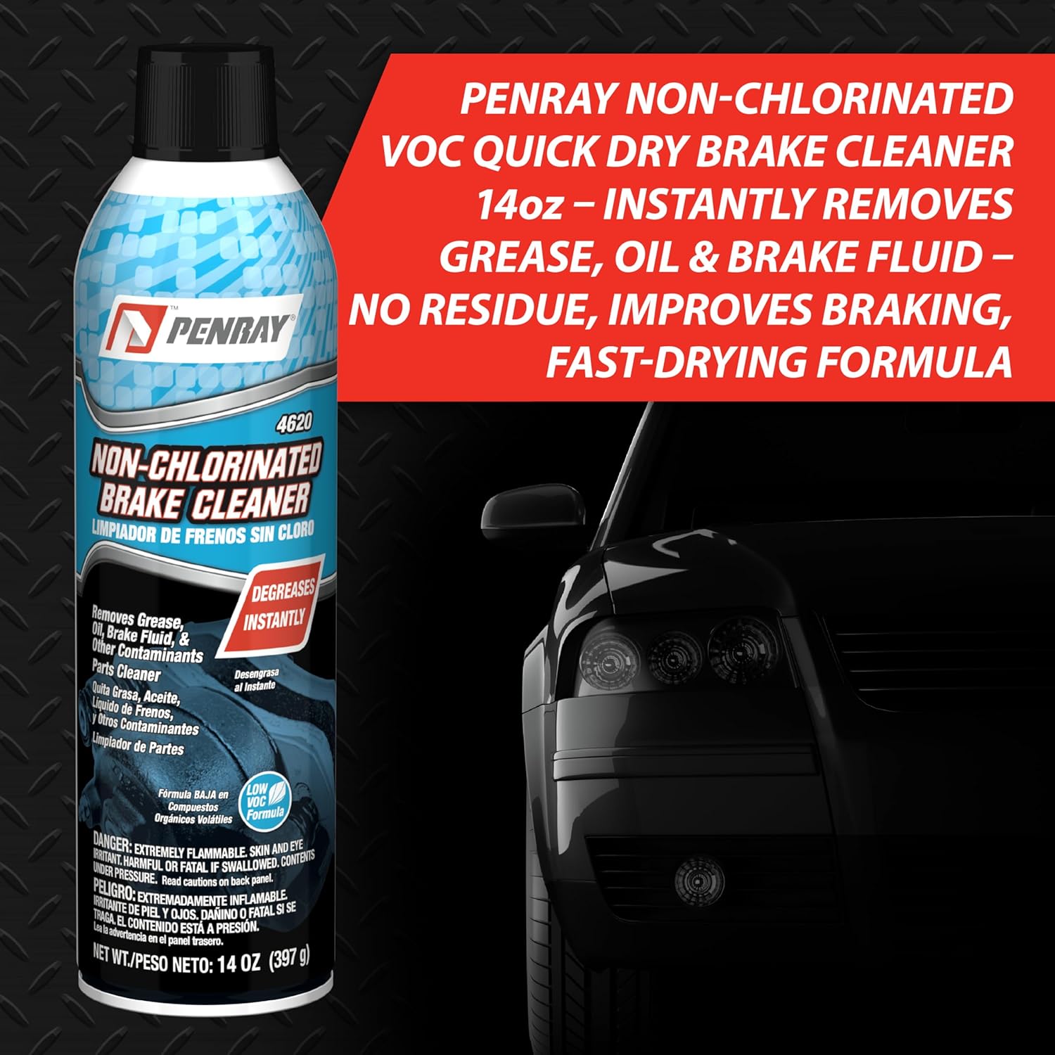 Penray 4620-12PK Non-Chlorinated Brake Cleaner - 14-Ounce Aerosol Can, Case of 12
