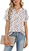 Blusas Elegantes Casuales de Manga Corta para Mujer Zeagoo, Escote en V, para Trabajo 3