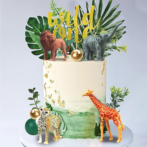 Miniatura 5 de 27 adornos para tartas de animales de la selva, animales salvajes, figuras de animales de safari, decoración de pasteles para baby shower, safari,