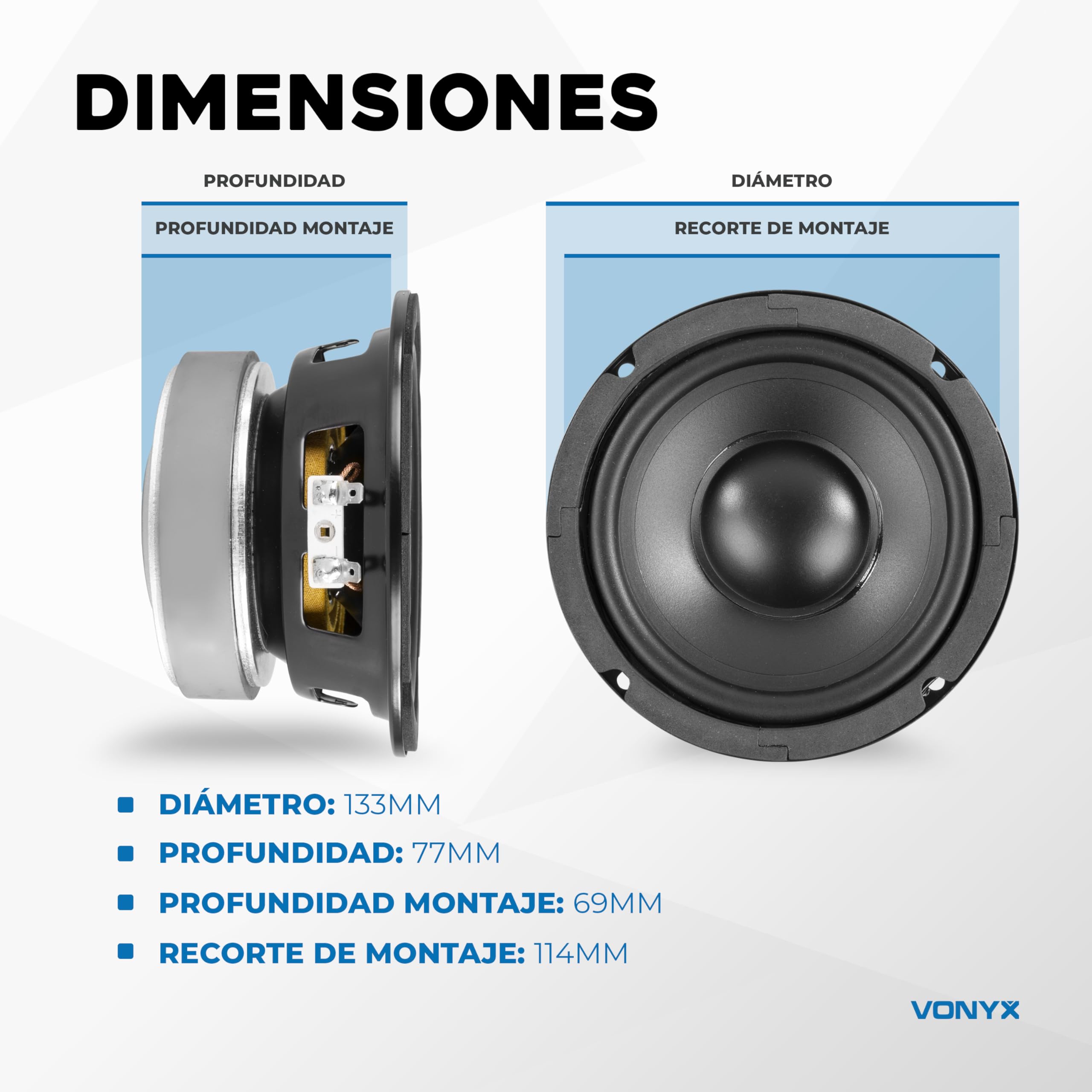 Fenton WPP13 - Woofer de 13 cm (5,25"), 150W máx., suspensión de Espuma, Bobina Resistente al Calor, Recambio Ideal para Altavoces HiFi o Montaje de Sistemas de Sonido Personalizados