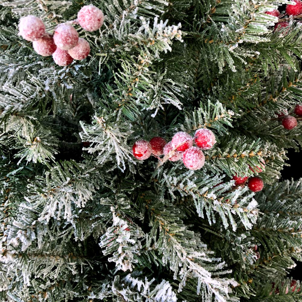 Amazon.co.jp: 最高級 クリスマスツリー210cm 雪化粧、赤い実付き