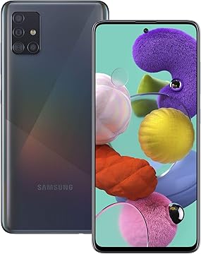 Samsung Galaxy A51 Mobile Phone Sim Free Smartphone Prism Crush Black UK Version 