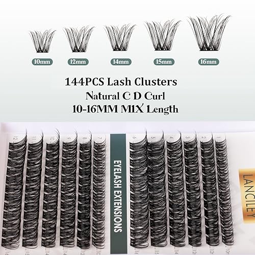 Miniatura 4 de Lash Clusters 144pcs Volume Eyelash Clusters 10-16MM DIY Individual Lashes C Curly Eyelashes Manga Lashes Clusters Natural Cluster Eyelash