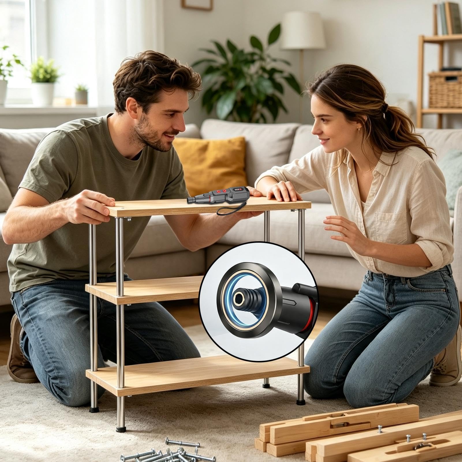 Set de Destornillador Eléctrico Herramienta Recargable de 3 Velocidades con