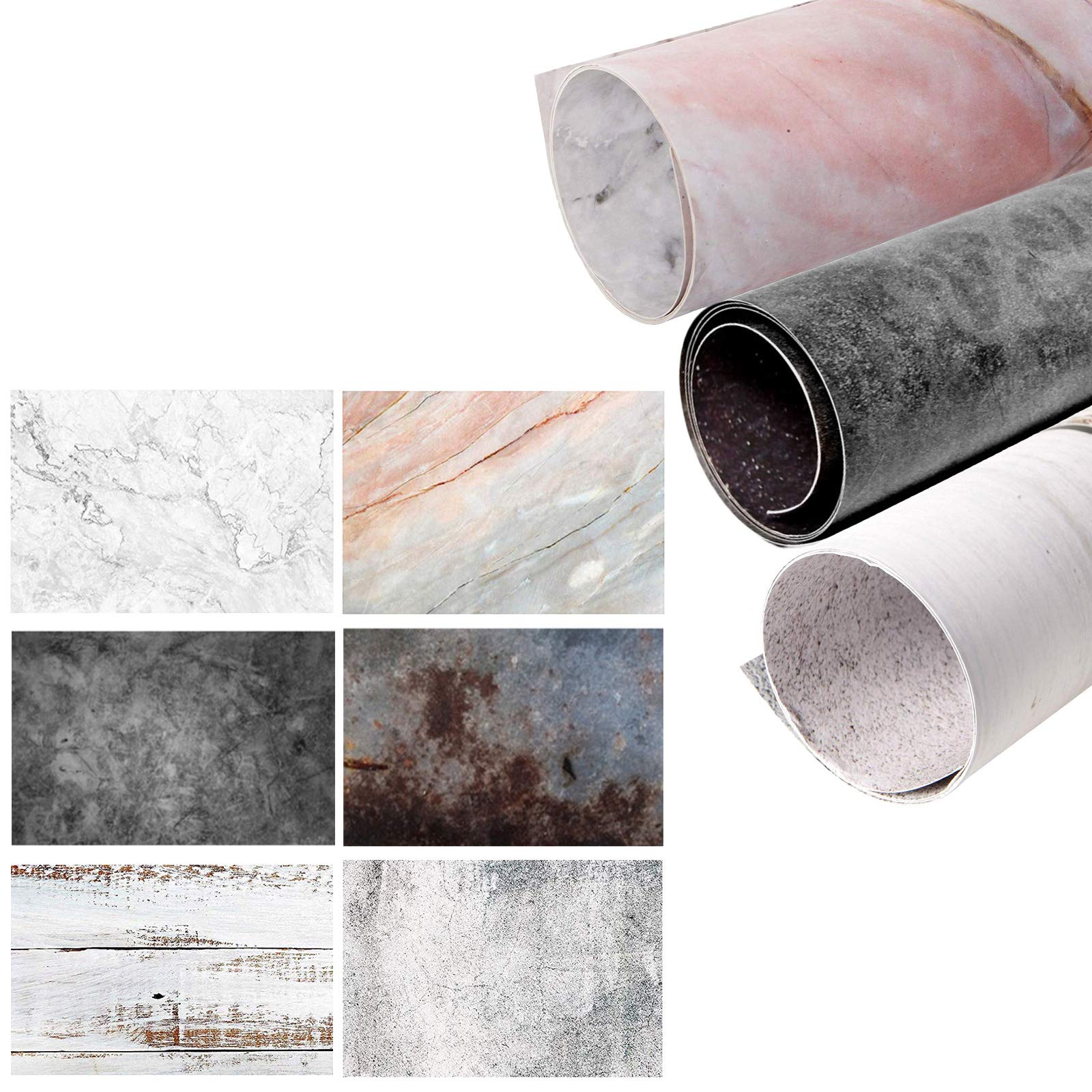 BPA® 3pcs Food Photography Backdrop Background for Flat Lay Product, 56x89 cm