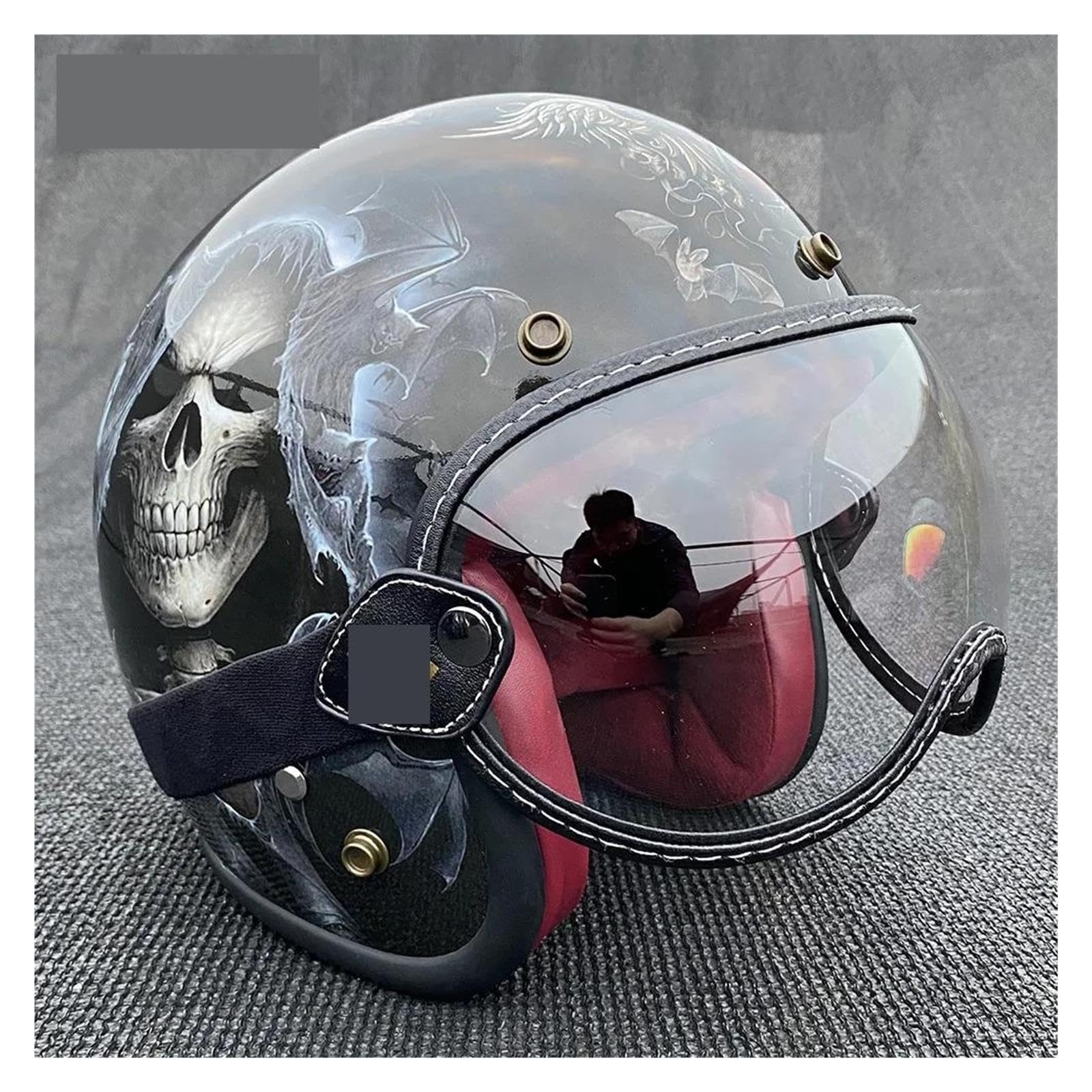 Occhiali da casco Occhiali da moto retrò con visiera a bolla