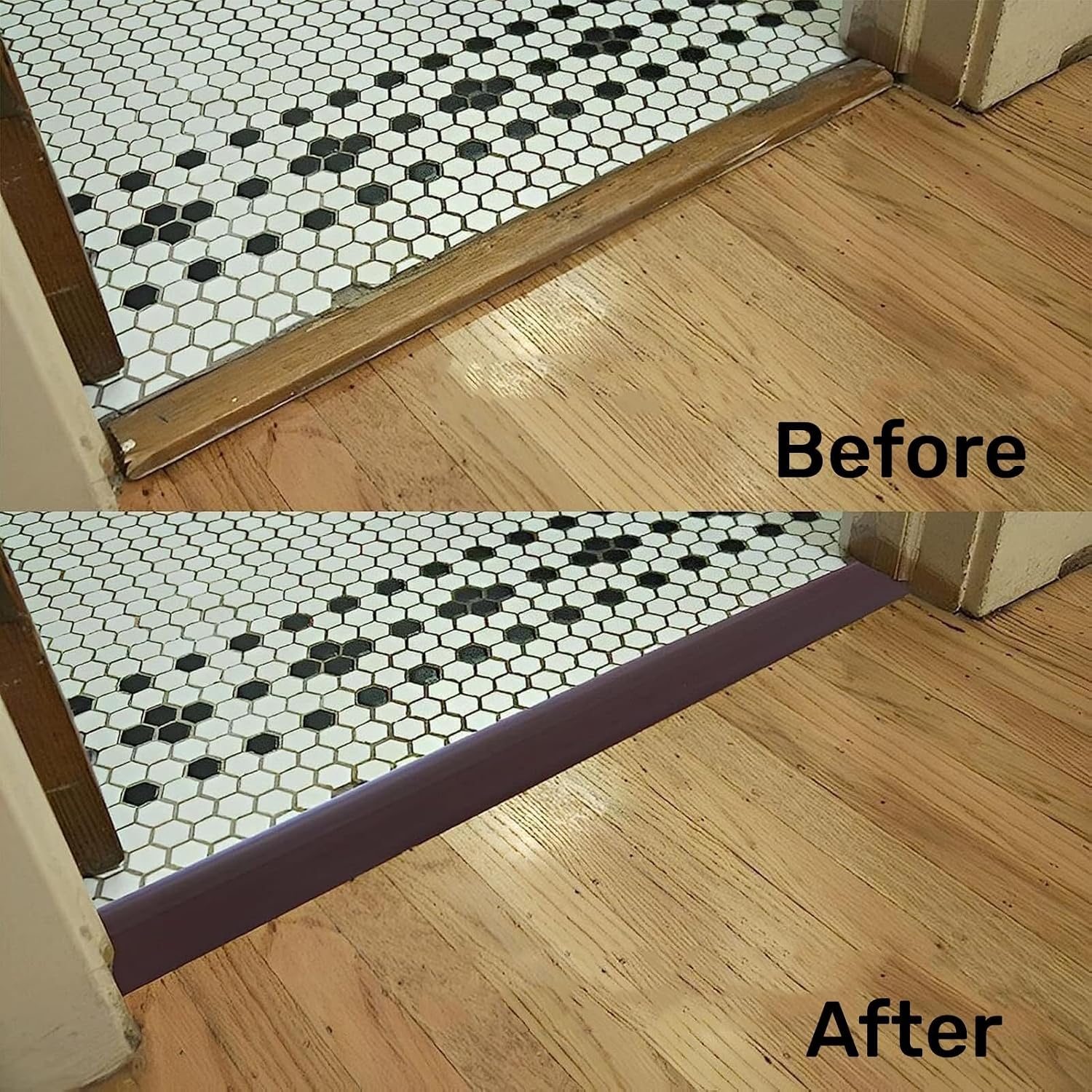 Floor Transition Strip PVC Door Threshold Ramp Doorway Edge Trim Flooring Edging Trim for Laminate Doorway Carpet Tile Floor Edge Threshold from 1/2"" to 3/5"" (Coffee, 6.6Ft)