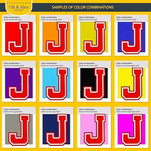 Miniatura 605 de Parches de letras termo-adhesivas de alta calidad – Lindas letras para ropa – Parche universitario para ropa – Letras bordadas de 4 1/2 parches