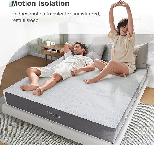 Miniatura 6 de Novilla Colchón Twin, colchón de espuma viscoelástica de gel de 12.0 pulgadas Twin en una caja, espuma de carbón de bambú y funda suave transpirable