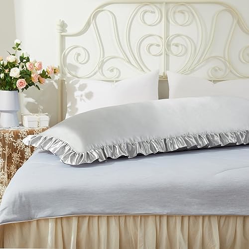 Vista 11 de Fundas de almohada de satén negro con volantes para cabello y piel, juego estándar de 2 fundas de almohada de seda negra con cierre de sobre