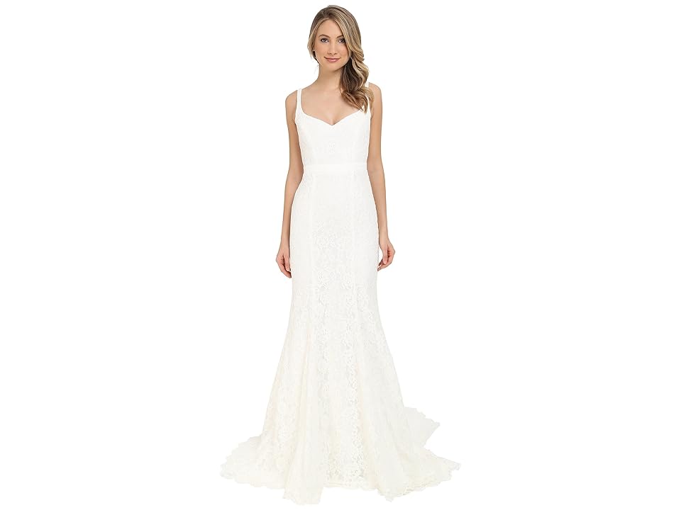 

Nicole Miller Janey Lace Gown (Ivory) Women's Dress, White