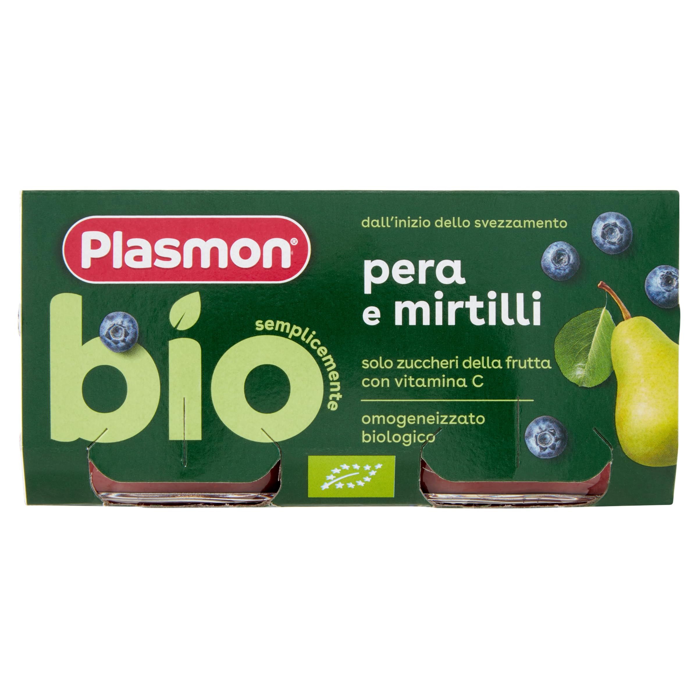 Plasmon BIO Omogeneizzato Pera Mirtilli 2X80g (12 Confezioni)