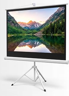 Pyle Portable Projector Screen Tripod Stand - Mobile Projection Screen, Lightweight Carry & Durable Easy Pull Assemble System for Schools Meeting Conference Indoor Outdoor Use, 40 Inch (PRJTP42)