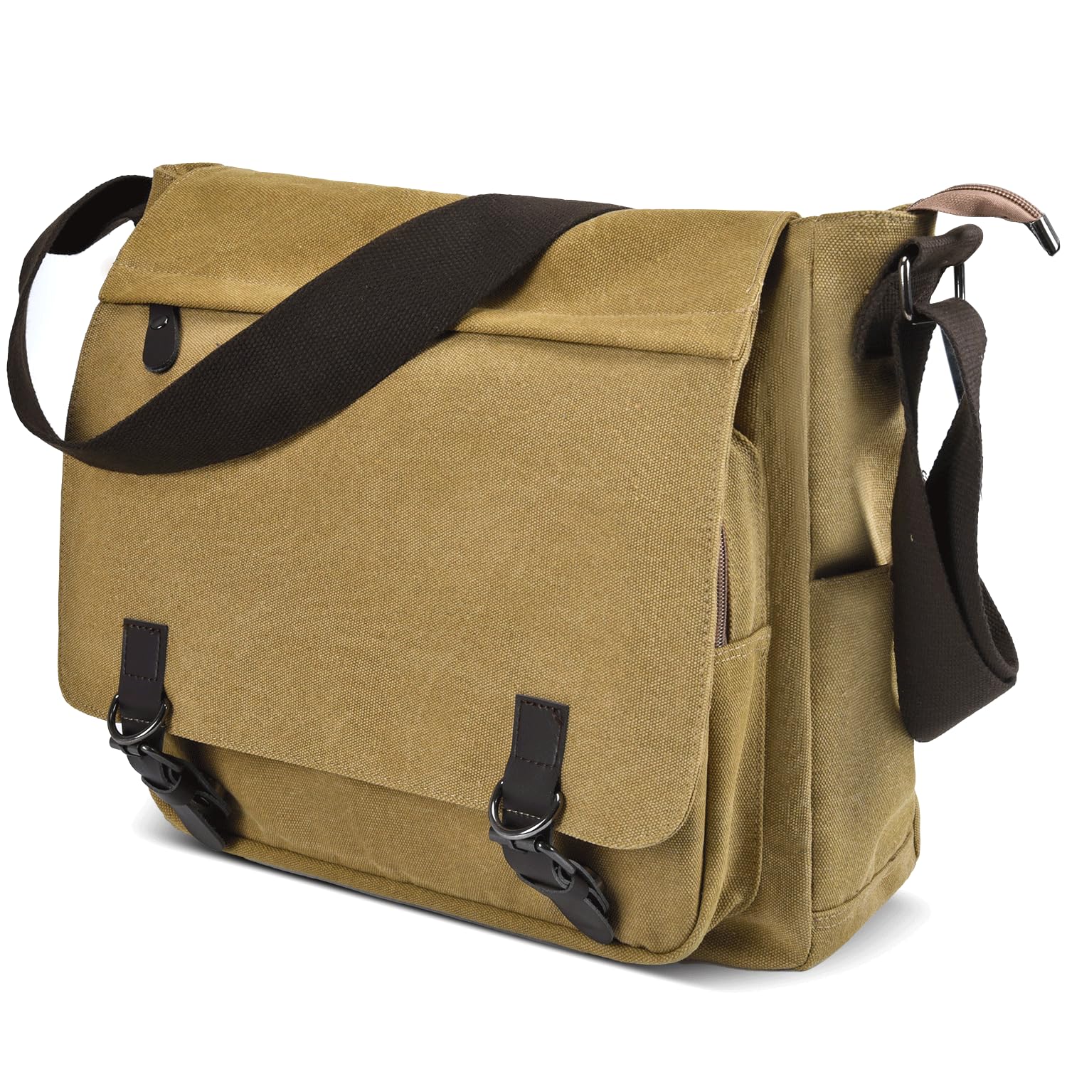 CAAORDKSO Canvas Vintage Messenger Bag Shoulder bag Large Travel Crossbody bags for Men Women 14 inch Laptop Bag