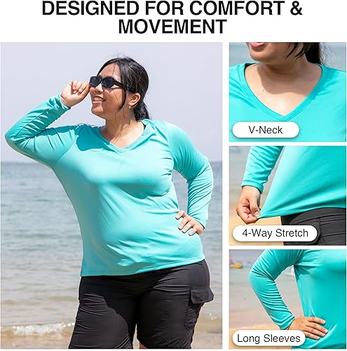 Miniatura 3 de Kanu Surf Camiseta de natación de manga larga UPF 50+ para mujer, talla grande