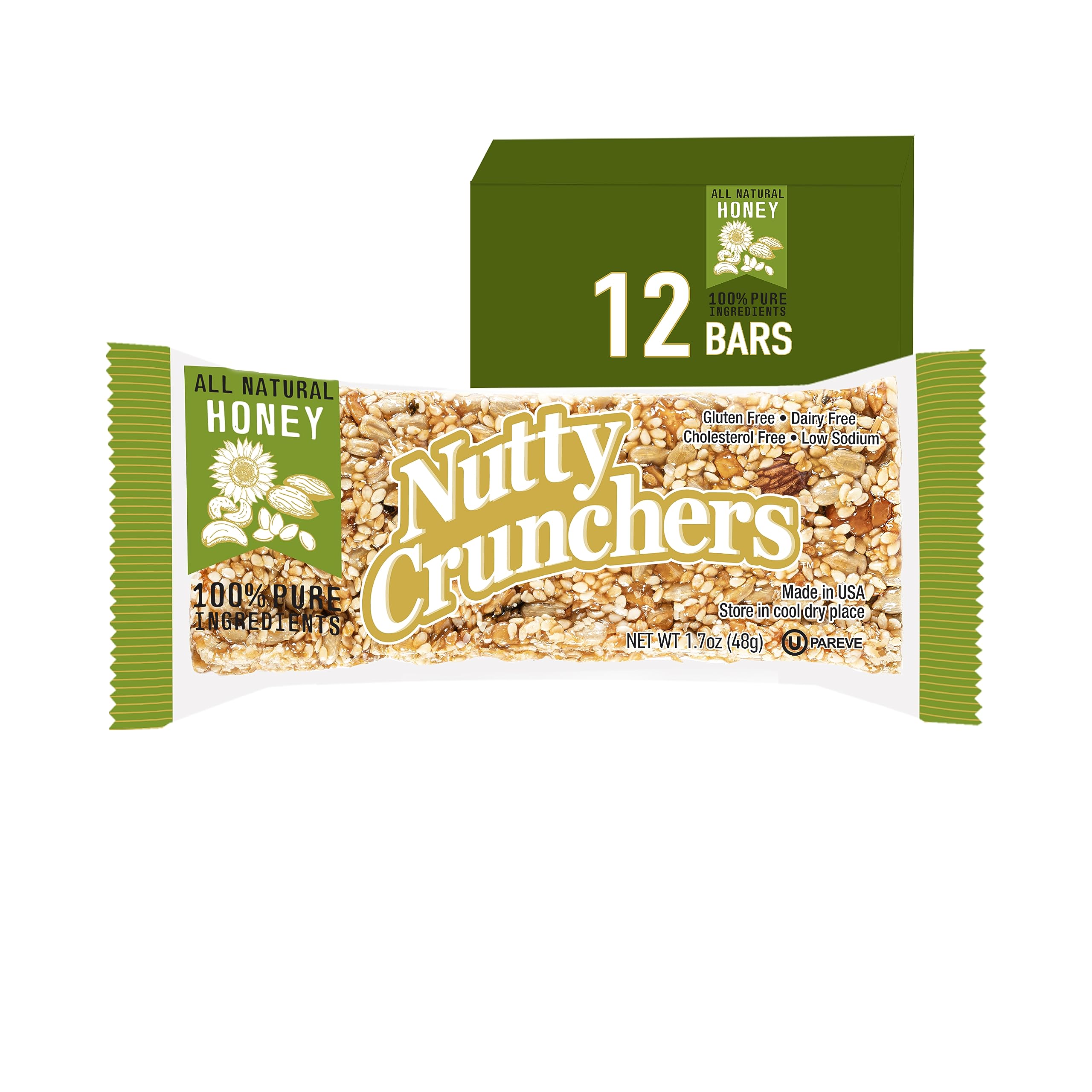 Nutty CrunchersBars (12 Bars/box, Honey)