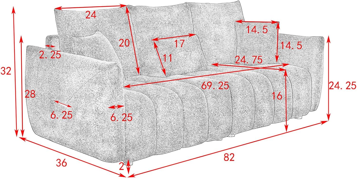 82" Modern Sofa Couch,Comfy Deep Seat Teddy Cloud Sofa,Upholstered 3-Seater Boucle Couch,Oversized Loveseat for Living Room,Bedroom,Office,Apartment,Beige