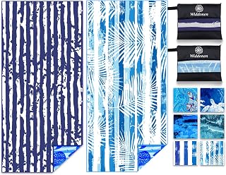 Widdonen Microfiber Beach Towel,Compact 2 Pack-71x32 Inch with Bag Travel | Extra Large,Lightweight,Thin,Sand Free,Quick Dry,Absorbent.Packable for Camping,Swim,Pool,Bath,Picnic,Cruise Essentials Gift