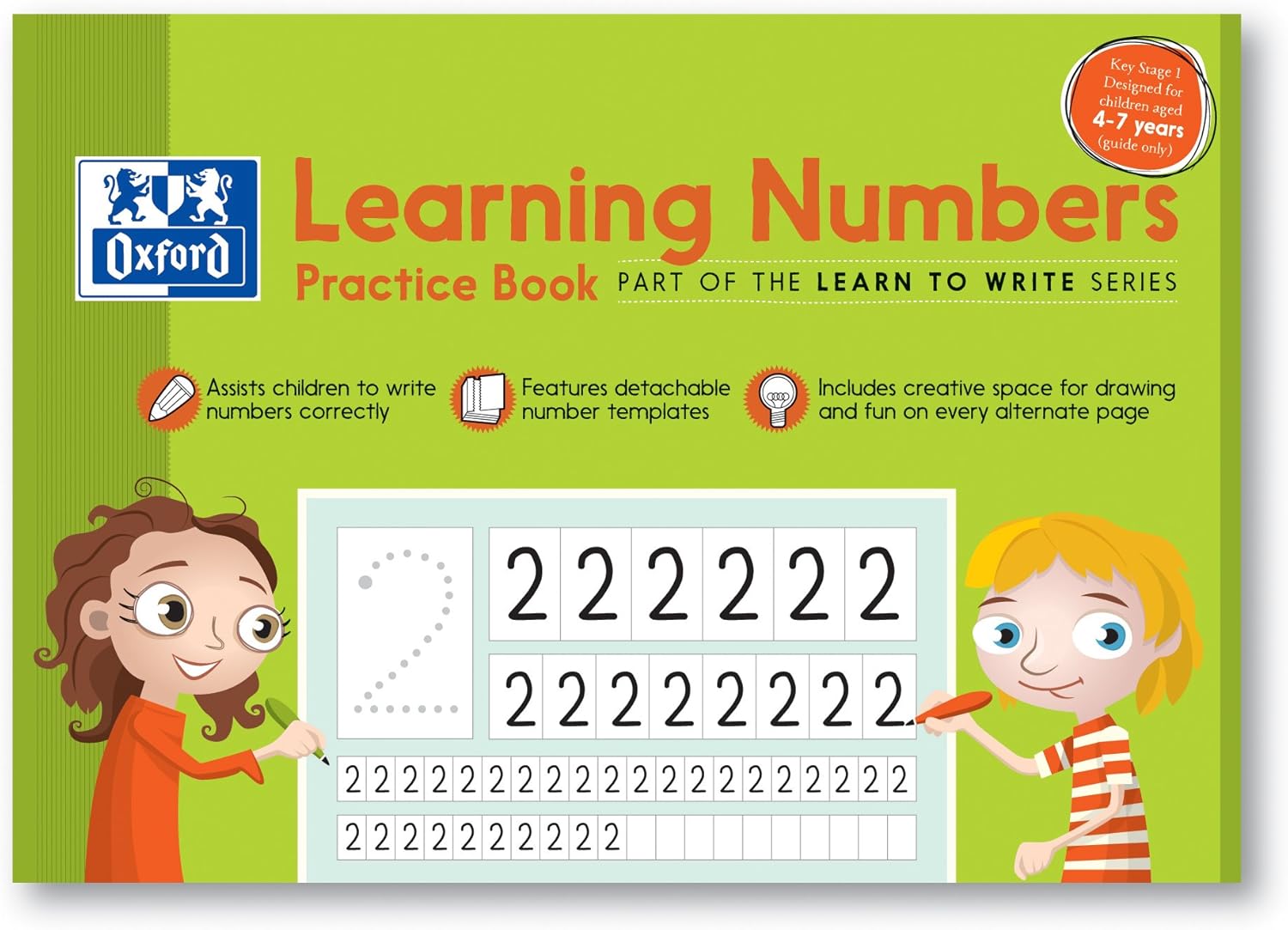 Oxford A4 210 x 297 mm "Ages 4-7 Years" Learn to Write Practice Book with 32 Pages