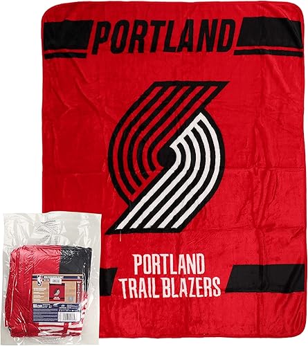 Miniatura 2 de Northwest NBA Legion Raschel - Manta de 50 x 60 pulgadas Portland Trailblazers