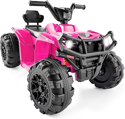 Best Choice Products ATV eléctrico de 12 V para niños, juguete de 4 ruedas con audio Bluetooth, velocidad máxima de 2.4 mph, neumáticos con pisadas,