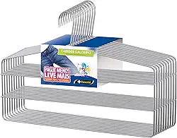 Cabide para Calça Triplo Calceiro Cromado Organização Roupa Armario - Kit com 10 unidades