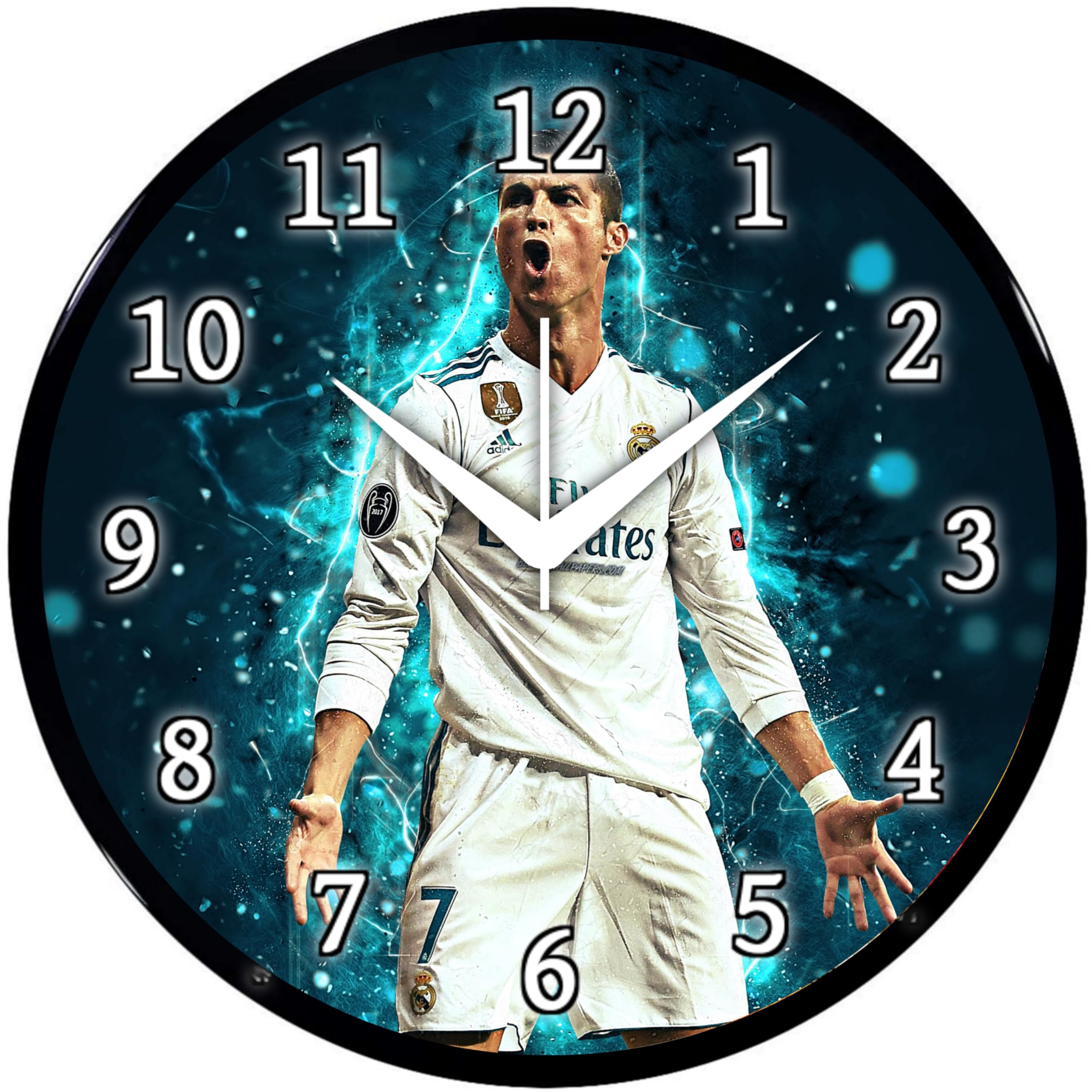 Cristiano Ronaldo Wall Clock – Football Star Real Madrid Theme Round Analog Clock for Bedroom, Living Room & Sports Lovers Décor (26 x 26 x 6 cm)-image-40