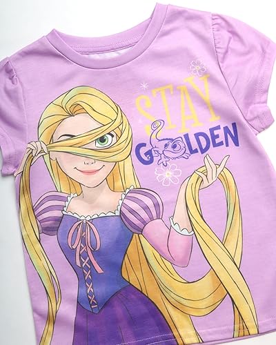 Miniatura 2 de Disney Girls T-Shirt 4 Pack Cute Minnie Mouse and Princess Short Sleeve Shirts Princess Tee Gift Set for Girls