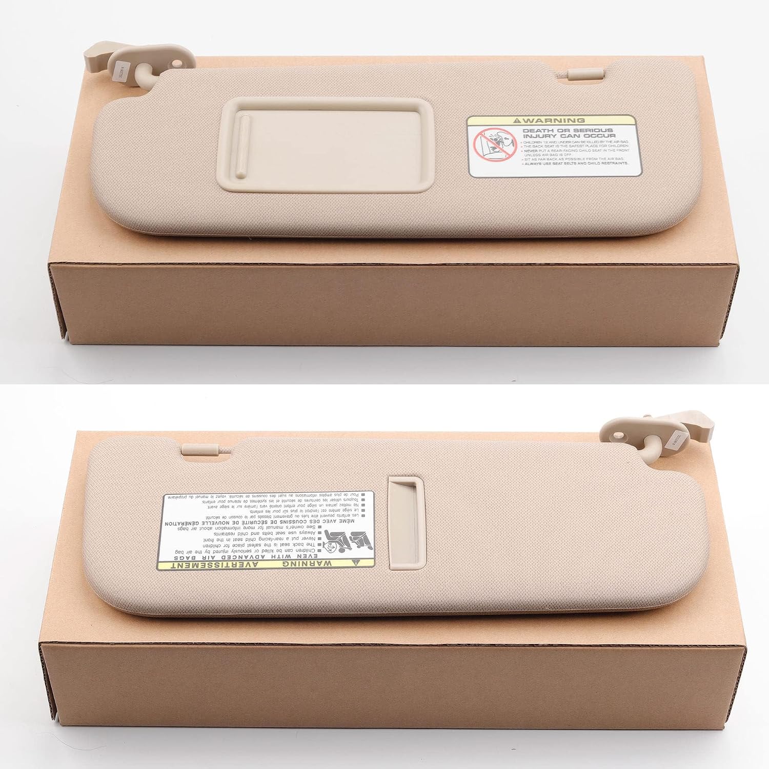 Dasbecan Beige Pair Sun Visor Compatible with Hyundai Elantra 2011 2012 2013 2014 2015 Replaces# 852103X000TX 852203X000TX