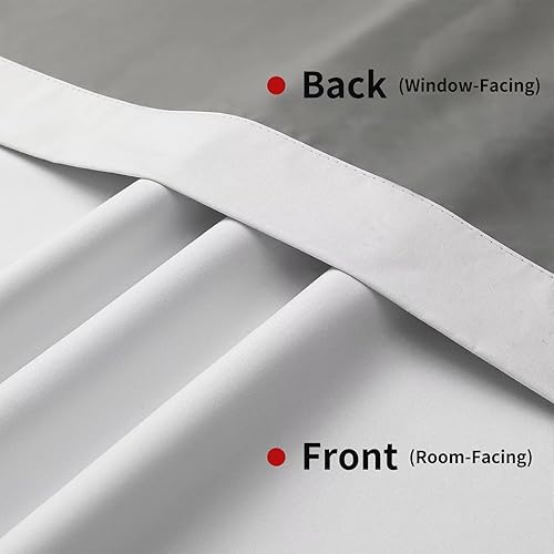 Miniatura 2 de Joydeco Cortinas 100% opacas para dormitorio, sala de estar, 96 pulgadas de largo, juego de 2 paneles de cortinas blancas burg, cortinas opacas para