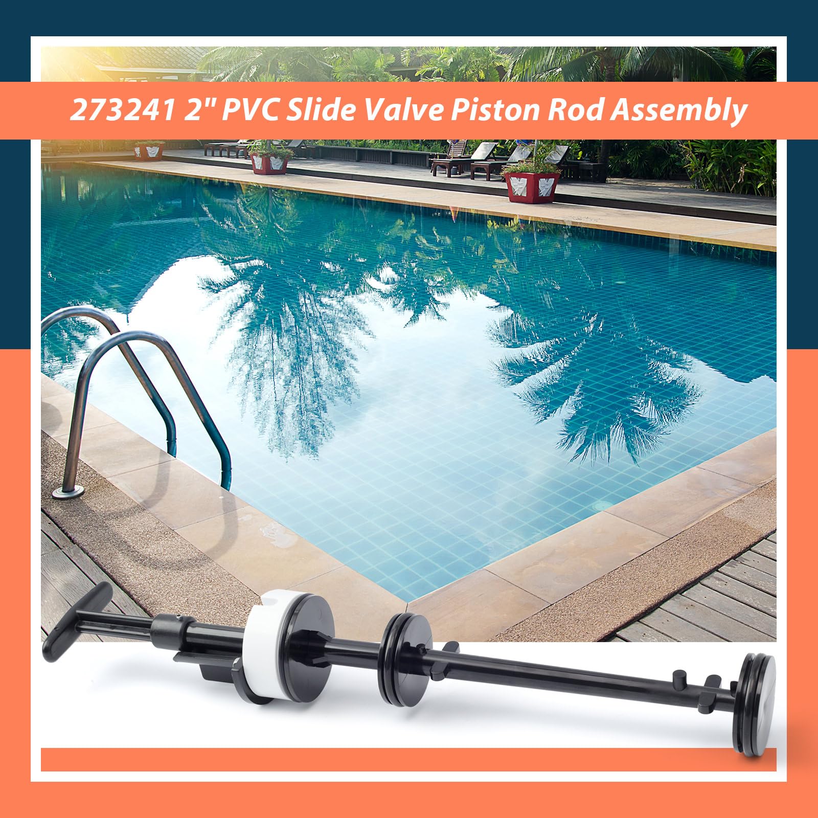 273241 - Válvula deslizante de PVC de 2 pulgadas de repuesto para válvula multipuerto Pentair para piscina y spa, válvula de retrolavado deslizante, reemplaza 261047 261165