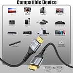 8K HDMI câble 10 FT 4-Pack, HDMI 2.1 Cord de jeu, support 8K@60Hz, 4K@120Hz HDR10+, SBTM, VRR, QFT, ALLM, 3D, HDCP 2.3 pour PS5, Xbox, TV, PC, Moniteur, Carte graphique