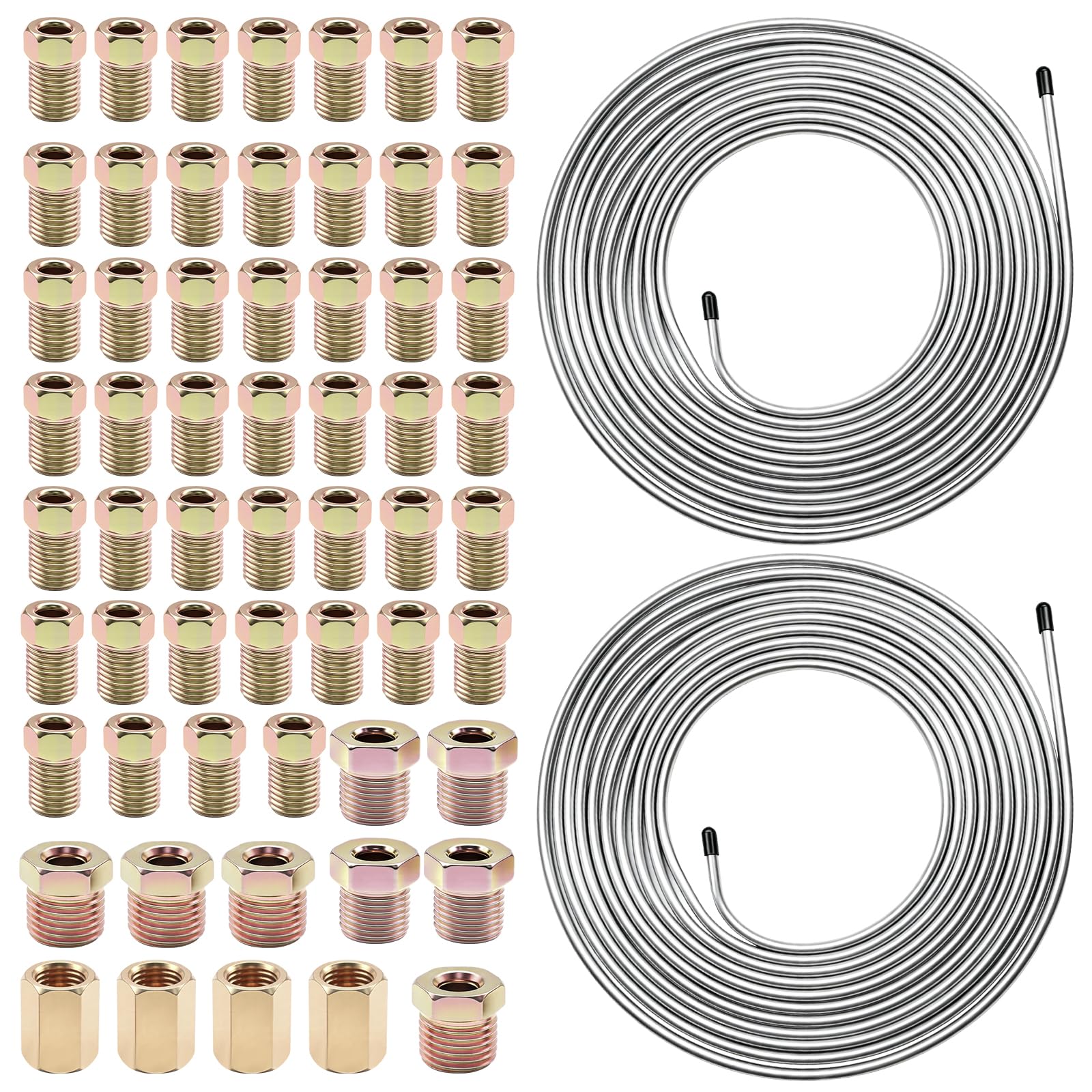 smseace 48Pcs 25 FT 1/4' Brake Line Kit