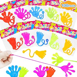 Leetous 100 Pack Large Sticky Hands & Feet Toys - Bulk Party Favors, Easter Basket Stuffers, Non-Candy Classroom Rewards for Kids