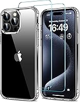 Vista 27 de HOOMIL Funda para iPhone 12/iPhone 12 Pro con 2 protectores de pantalla de vidrio templado, sin amarillamiento, protección contra caídas, arañazos