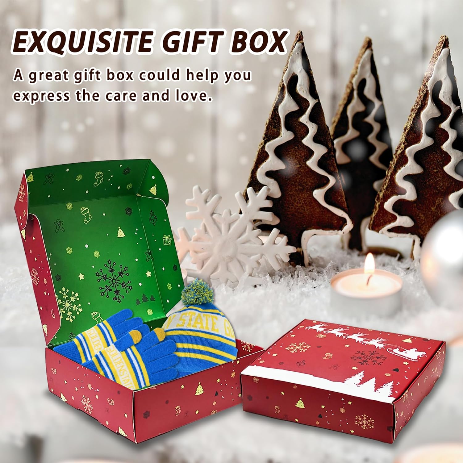 Vintage Classic Skull Cap Beanie Hat Cuffed Winter Hat Knit Comes with Warm Gloves Fasion Winter Gifts for Unisex Fans - Image 5